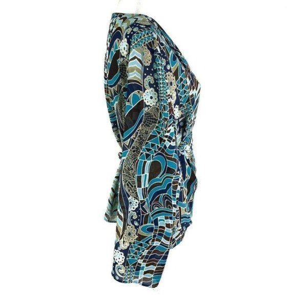 Lane Bryant Abstract Surplice Neck Wrap Bloluse - Picture 7 of 10